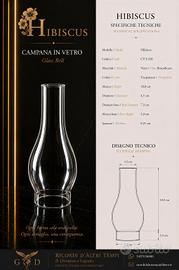Campana Vetro Lume Petrolio Lampada Antica Ricambi
