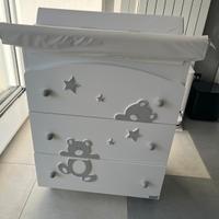 fasciatoio bagnetto 3 cassetti bianco Erbesi