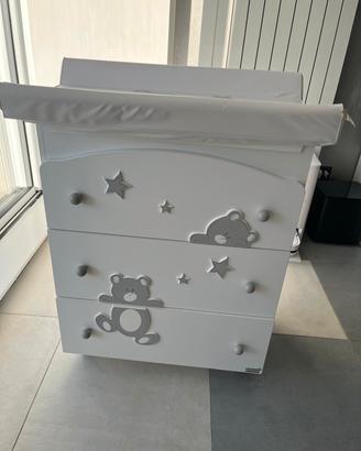 fasciatoio bagnetto 3 cassetti bianco Erbesi