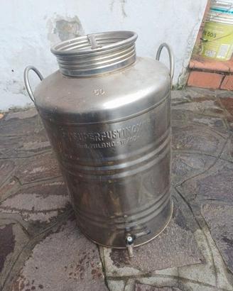 contenitore per olio in acciaio inox con rubinetto