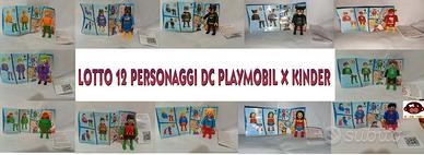 Lotto 12 Playmobil DC kinder con foglietto