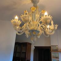 Lampadario di Murano Cristallo /Oro 8 luci.
