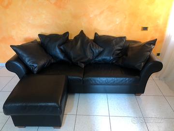 Divano letto in pelle nero