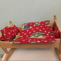 Lettino legno giocattolo per bambole