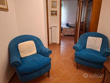 Poltroncine blu in tessuto – coppia