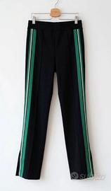 Zara Black trousers with green stripes tg S worn o