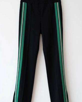 Zara Black trousers with green stripes tg S worn o