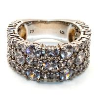 Anello fascia argento pietre CZ