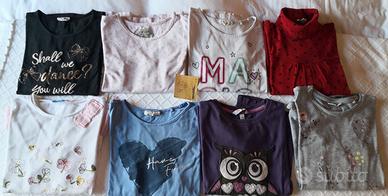 Set 8 Maglie Manica Lunga Bambina 128 cm 7-8 anni 