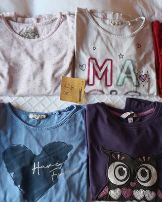 Set 8 Maglie Manica Lunga Bambina 128 cm 7-8 anni 
