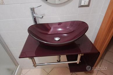 arredo bagno lavandino  in vetro