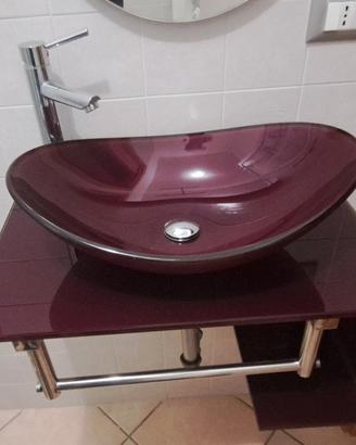 arredo bagno lavandino  in vetro