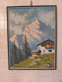 Quadro dipinto a olio "Paesaggio di Montagna"