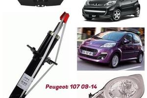 Peugeot 107 cofano paraurti musata fanale 09-14