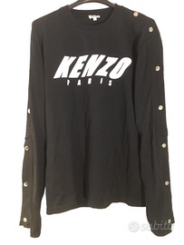 Kenzo Paris felpa leggera logo bottoni maniche S