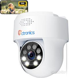 Topcony 2K Telecamera Wi-Fi Esterno/Interno, 360°P
