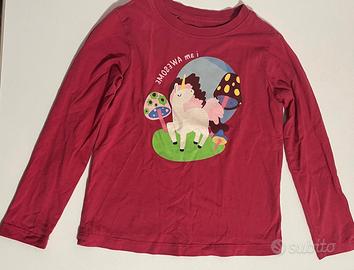 Maglietta bambina fucsia OVS 5/6 anni