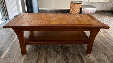 Tavolino in legno e canna