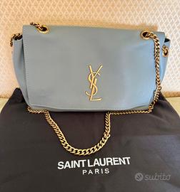 Borsa in pelle e camoscio double face grigia