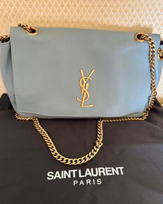 Borsa in pelle e camoscio double face grigia