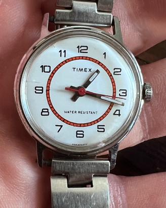 Orologio Vintage Meccanico TIMEX 1977 Dett Rossi