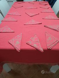 Tovaglia natalizia x 18 coperti   ROSSA / DORATA