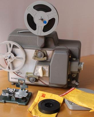 VINTAGE anni '60, PROIETTORE 8mm., BOBINE, SCHERMO