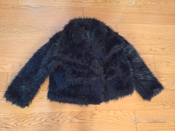 Pellliccia ecologica nera  nuova taglia S