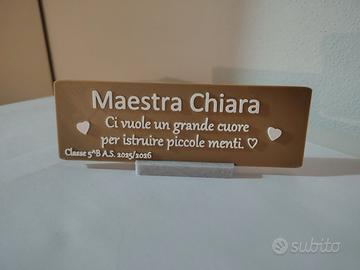 Targhetta personalizzata Maestra / Prof fine anno