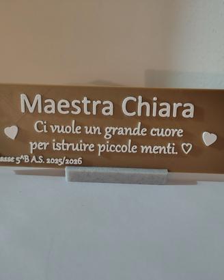 Targhetta personalizzata Maestra / Prof fine anno