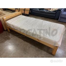 LETTO SINGOLO LEGNO CHIARO + MATERASSO