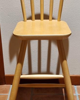 Sedia alta sgabello in legno per bambini