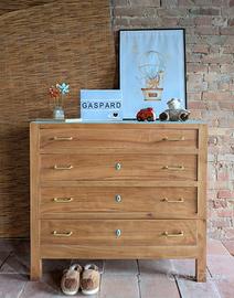 Cassettiera in Legno Massello Restaurata - Stile C