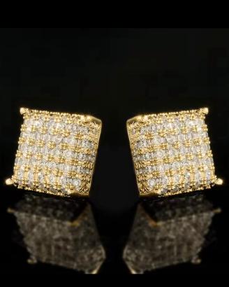 Orecchini stile Oro con Strass Brillanti