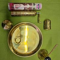 Set caffè d'epoca in ottone