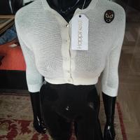 Coprispalle maniche 3/4  ,cotone bianco girocollo 