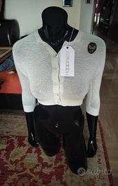 Coprispalle maniche 3/4  ,cotone bianco girocollo 