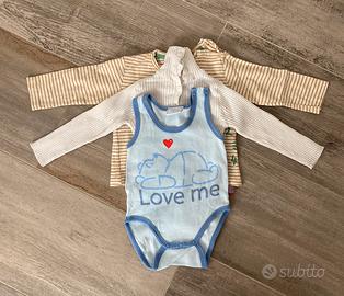 Set 2 magliette + 1 body bambino 3-6 mesi