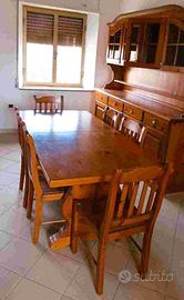Tavolo  Legno Massiccio + 6 Sedie coordinate