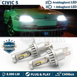 KIT LAMPADINE LED H4 Per HONDA CIVIC 5 6500K 8000L