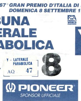 Biglietto Formula 1 67° Gran Premio D'Italia 1996