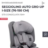 Seggiolino chicco 1/2/3 no isofix