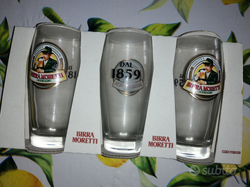 Set 3 bicchieri Birra Moretti