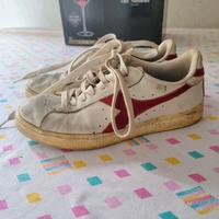 Sneakers Diadora numero 38\5 bianca e rossa