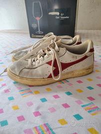 Sneakers Diadora numero 38\5 bianca e rossa