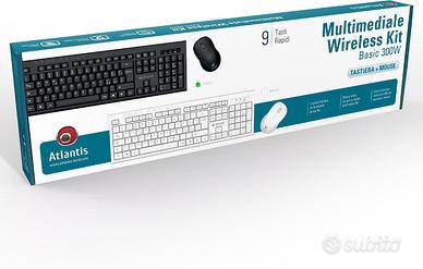 Atlantis Kit Tastiera e Mouse Wireless Multimedial