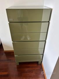 Cassettiera settimanale verde laccato opaco