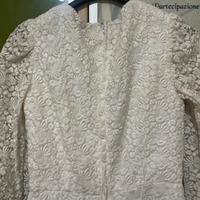 Abito vintage in pizzo e piume