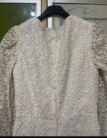 Abito vintage in pizzo e piume