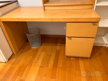 IKEA MALM + BILLY – Scrivania con Libreria – Legno